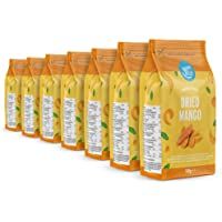 Los mejores  - Marca Amazon - Happy Belly Mango deshidratado- 7 x 100 g